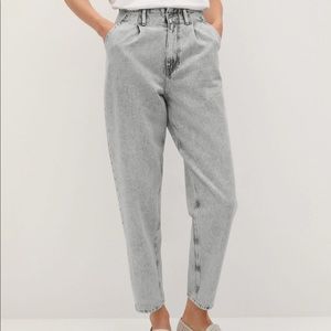 Mango high waist slouchy cropped ankle jeans